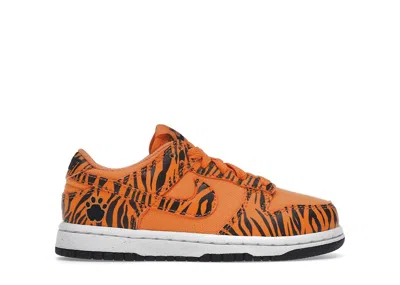 Pre-owned Nike Dunk Low Next Nature Tiger Stripes Sneakers In Camquat/white/black