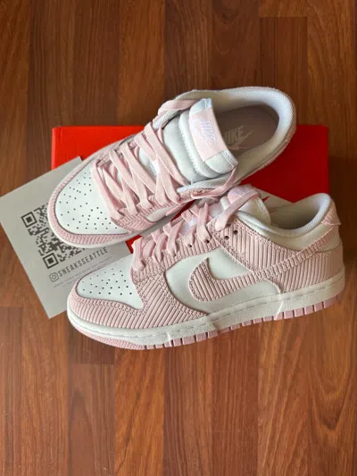 Pre-owned Nike Dunk Low Pink Corduroy (w) Size 6.5m/8w Fn7167-100 - Fast Ship