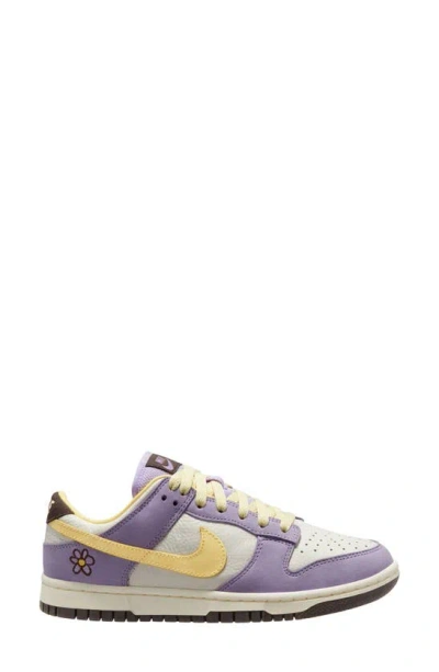 Nike Dunk Low Premium Basketball Sneaker In Lilac Bloom/ Soft Yellow/ Sail