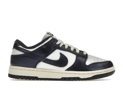 Pre-owned Nike Dunk Low Prm Vintage Navy (women's) Sneakers In White/midnight Navy Blue/coconut Milk