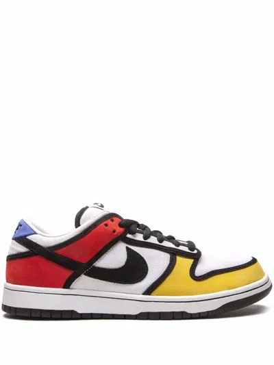 Nike Dunk Low Pro Sb "piet Mondrian" Sneakers In White