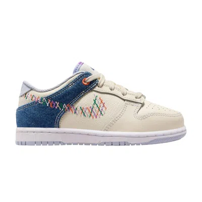 Pre-owned Nike Dunk Low Ps 'soft Pearl Blue Denim' | Tan | Kid's Size 1