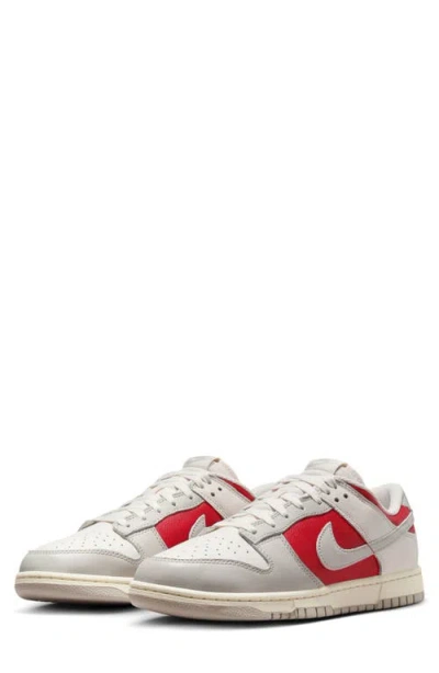Nike Dunk Low Retro Basketball Sneaker In Phantom/light Iron Ore/red