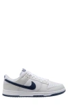 Nike Dunk Low Retro Basketball Shoe In White/ Midnight Navy/ Platinum