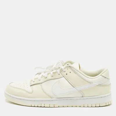 Pre-owned Nike Dunk Low Retro Coconut Milk Size 47.5 Cream/off White Leather Low Top Sneakers