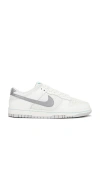 Nike Dunk Low Retro Sneakers In Grey Leather In Glacier Ice  Metallic Silver  & Summit W