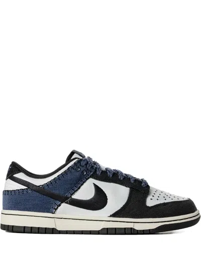 Nike Dunk Low Retro Se Suede-trimmed Leather Sneakers In White