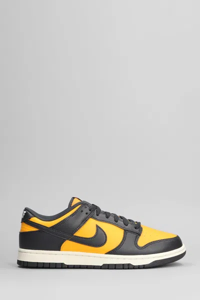 Nike Dunk Low Retro Sneakers In Orange Leather