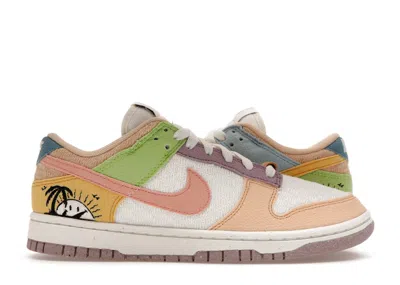 Pre-owned Nike Dunk Low Retro Sun Club (women's) Sneakers In Sail/sanded Gold/light Madder Root