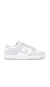 Nike Dunk Low Retro Sneakers In Grey Leather In White & Grey Fog