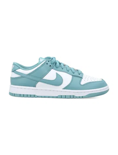 Nike Dunk Low Retro Leather Sneakers In White Denim