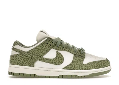Pre-owned Nike Dunk Low Safari (women's) Sneakers In Oil Green/treeline/sail