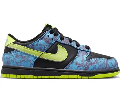 Pre-owned Nike Dunk Low Se Acid Wash Baltic Blue Volt Sneakers In Color/black