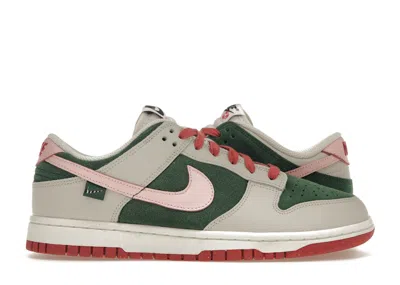 Pre-owned Nike Dunk Low Se All Petals United Fir Green (women's) Sneakers In Light Bone/pink Bloom/sail In Multi