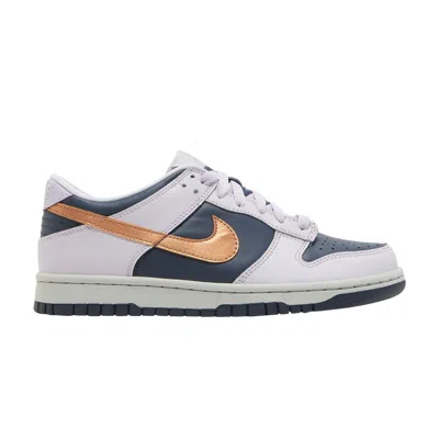 Pre-owned Nike Dunk Low Se Gs 'copper Swoosh' | Purple | Kid's Size 7