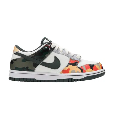 Pre-owned Nike Dunk Low Se Gs 'sail Multi-camo' | Multi-color | Kid's Size 4