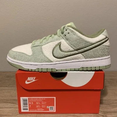 Pre-owned Nike Dunk Low Se Honeydew Fleece Green Multiple Women Sizes Dq7579-300