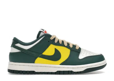 Pre-owned Nike Dunk Low Se Noble Green (women's) Sneakers In Sail/opti Yellow/picante Red