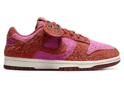 Pre-owned Nike Dunk Low Se Pandamonium Suede (women's) Sneakers In Picante Red/light British Tan/sail