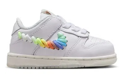 Pre-owned Nike Dunk Low Se Rainbow Lace Swoosh White (td) In White/multi-color-dark Pony/light Silver