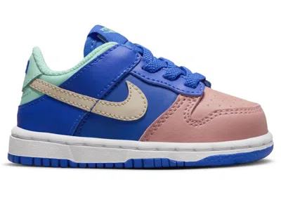 Pre-owned Nike Dunk Low Se Salmon Toe Sneakers In Hyper Royal/emerald Rise/red Stardust