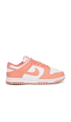 Nike Dunk Low Sneakers In White & Light Wild Mango