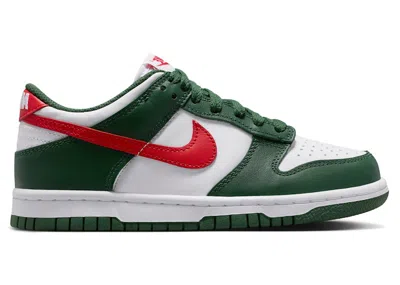 Pre-owned Nike Dunk Low Sneakers In Fir/white/university Red