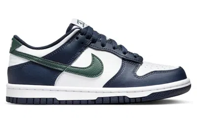Pre-owned Nike Dunk Low Sneakers In Obsidian/vintage Green/white In Multi