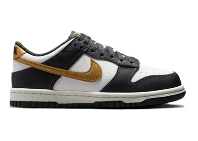 Pre-owned Nike Dunk Low Sneakers In Summit White/anthracite/metallic Gold