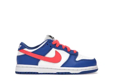 Pre-owned Nike Dunk Low Sneakers In White/bright Crimson/game Royal