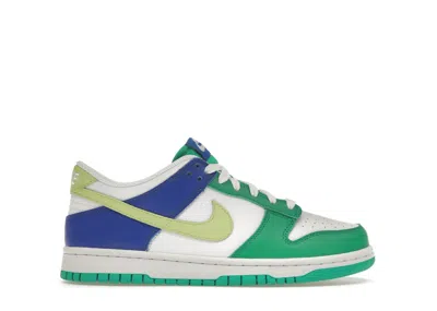 Pre-owned Nike Dunk Low Sneakers In White/stadium Green/game Royal