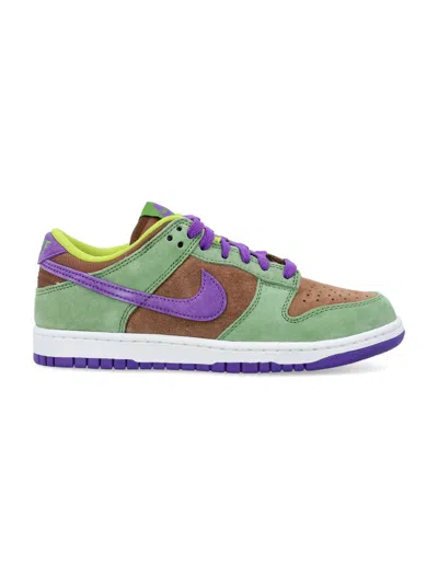 Nike Dunk Low Sneaker In Veneer/deep Purple-autumn Green