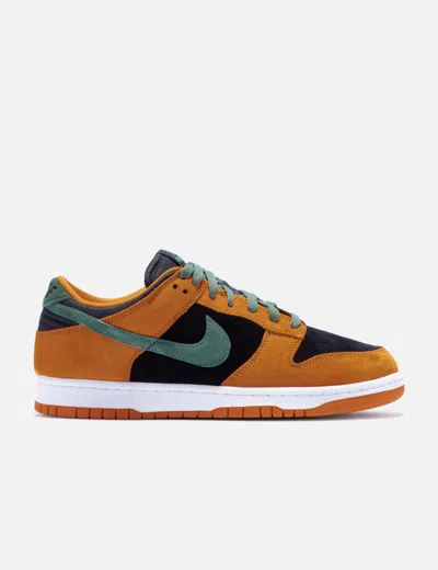 Nike Dunk Low Mesh-trimmed Suede Sneakers In Black