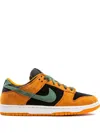 Nike Dunk Low Mesh-trimmed Suede Sneakers In Orange