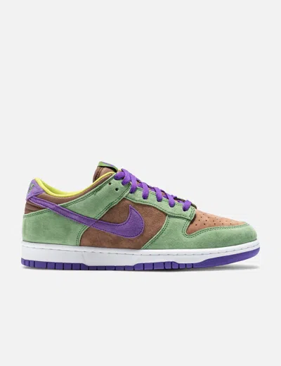 Nike Dunk Low Mesh And Suede Sneakers In Green