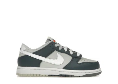 Pre-owned Nike Dunk Low Split Sneakers In Deep Jungle/white/light Silver In Multi