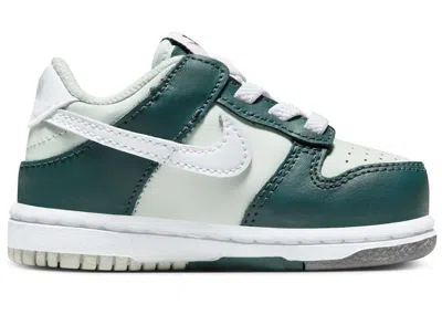 Pre-owned Nike Dunk Low Split Sneakers In Deep Jungle/white/light Silver