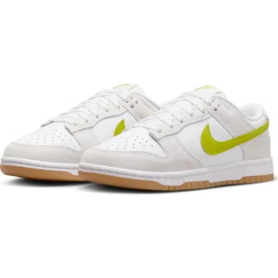 Nike Dunk Low Suede Basketball Sneaker In White