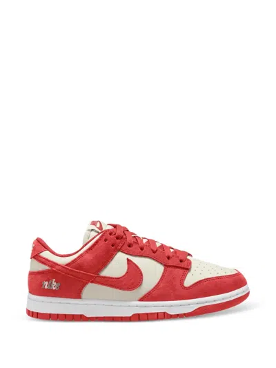 Nike Dunk Low Suede Sneakers In Red