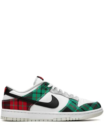 Nike Dunk Low "tartan Plaid" Sneakers In White
