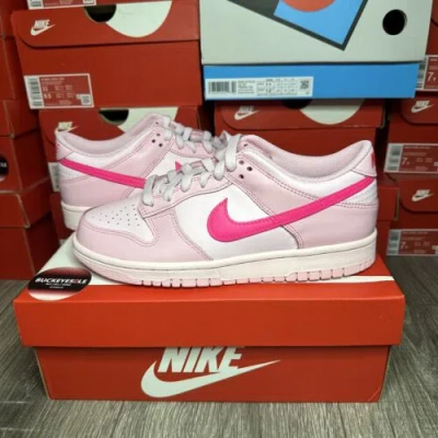 Pre-owned Nike Dunk Low Triple Pink Grade School Sizes Dh9765-600 Brand Fast Shipping