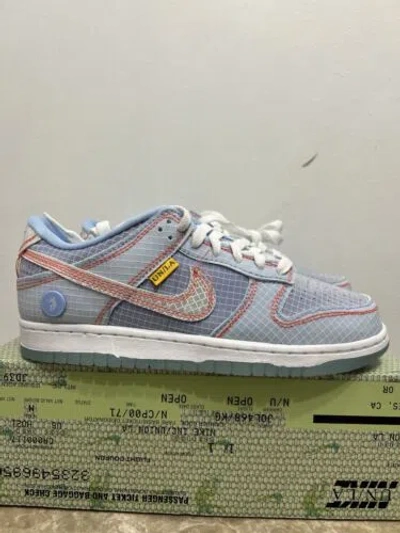 Pre-owned Nike Dunk Low Union La Passport Pack Argon ( Men Size 5.5) (wmns Size 7 ) No Lid In Blue