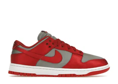 Pre-owned Nike Dunk Low Unlv Satin (women's) Sneakers In Medium Grey/varsity Red/white