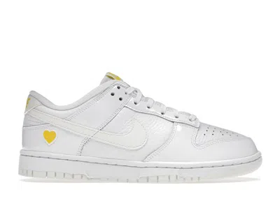 Pre-owned Nike Dunk Low Valentine's Day Yellow Heart (women's) Sneakers In White/sail/optic Yellow