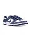 Nike Kids' Dunk Low "white/midnight Navy" Sneakers In Blue