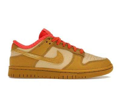 Pre-owned Nike Dunk Low (women's) Sneakers In Sesame/bronzine/picante Red In Multi