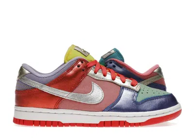 Pre-owned Nike Dunk Low (women's) Sneakers In Sunset Pulse/silver/purple Pulse