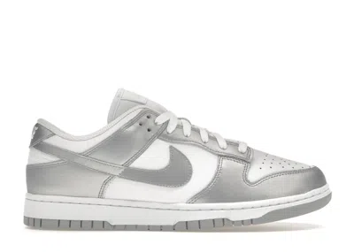 Pre-owned Nike Dunk Low (women's) Sneakers In White/metallic Silver/blue Joy