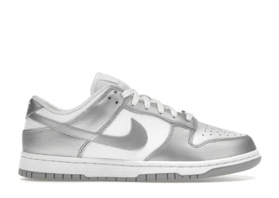 Pre-owned Nike Dunk Low (women's) Sneakers In White/metallic Silver/blue Joy In Multi
