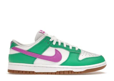 Pre-owned Nike Dunk Low (women's) Sneakers In White/stadium Green/fuchsia